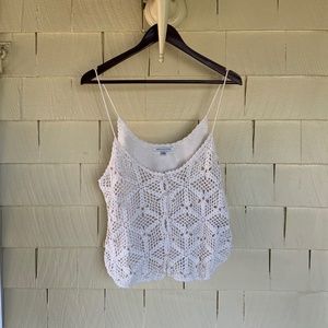 American Eagle Outfitters Knit, Cream Tank (M)